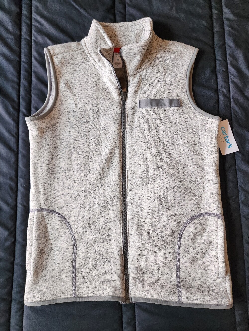 Carter's Light Gray Marled Fleece Vest